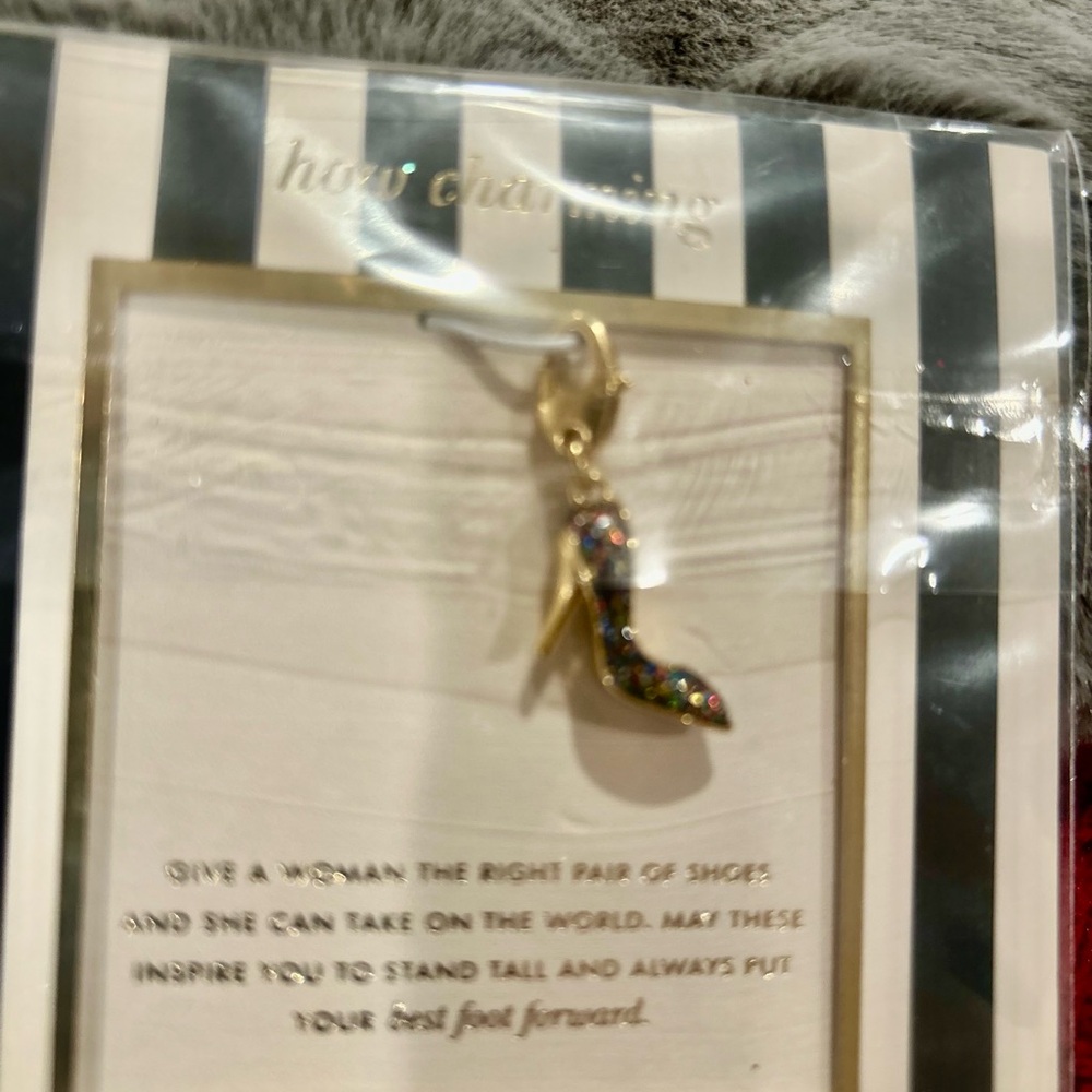 NWT Kate Spade Gold High Heel Charm with Multicolor Accents
